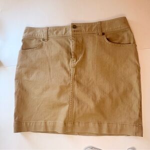 Chaps Khaki Mini Skirt
